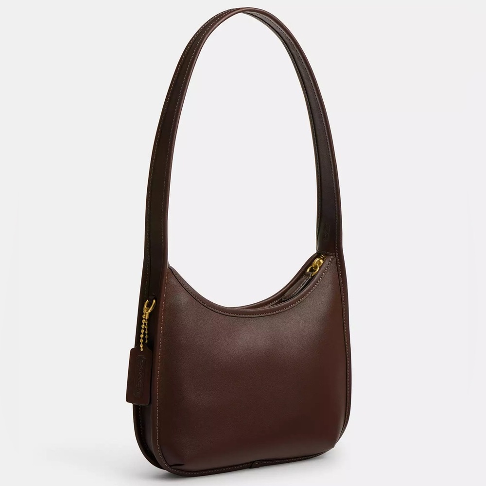 Coach Originals Curve Zip Bag in Brass/Maple Brown Glovetanned Leather NWT - Picture 5 of 11